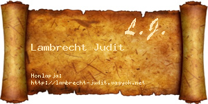 Lambrecht Judit névjegykártya